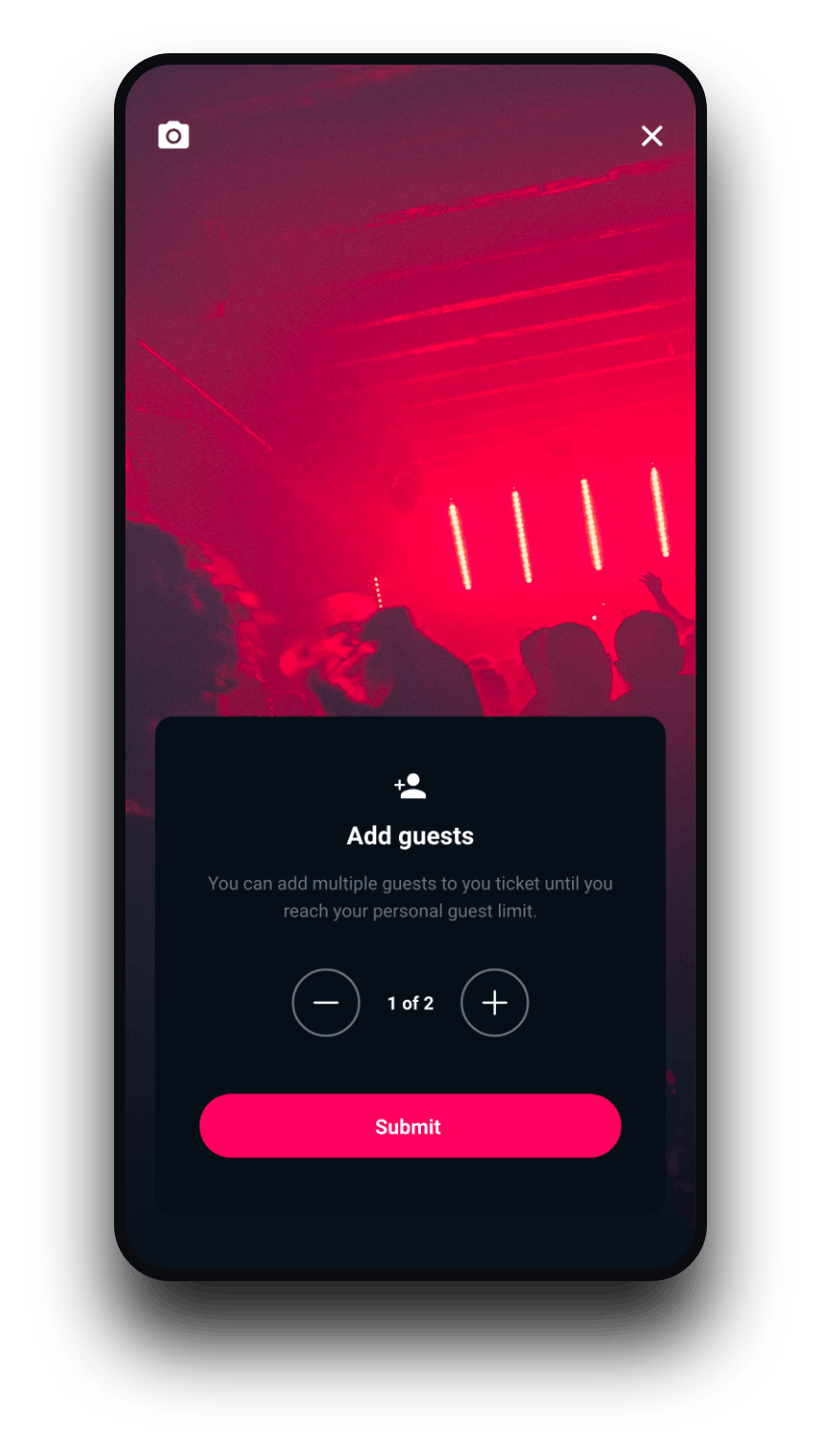 A screenshot of the Nyx mobile employee app showing the ticket scanner interface.